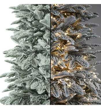 Albero di Natale Slim Innevato con Luci Led Integrate H.180/240 cm - Aspen Lux Snow