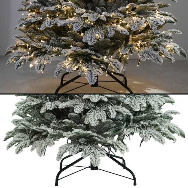 Albero di Natale Slim Innevato con Luci Led Integrate H.180/240 cm - Aspen Lux Snow