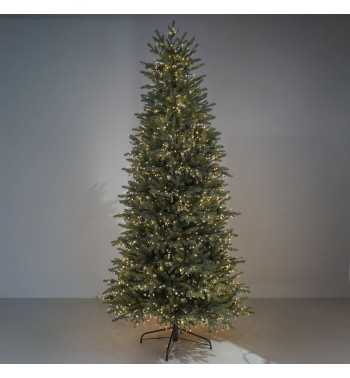 Albero di Natale Slim Verde con Luci Integrate H.180/240 cm - Deluxe Slim Led