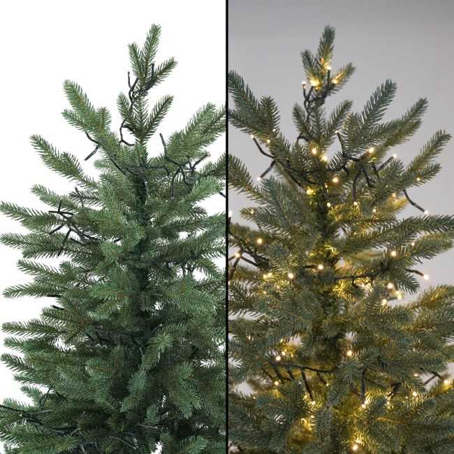 Albero di Natale Slim Verde con Luci Integrate H.180/240 cm - Deluxe Slim Led