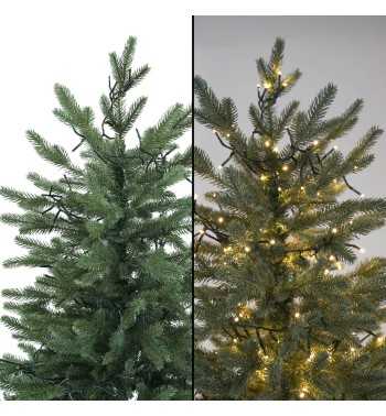 Albero di Natale Slim Verde con Luci Integrate H.180/240 cm - Deluxe Slim Led