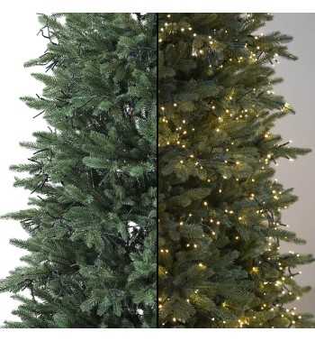 Albero di Natale Slim Verde con Luci Integrate H.180/240 cm - Deluxe Slim Led