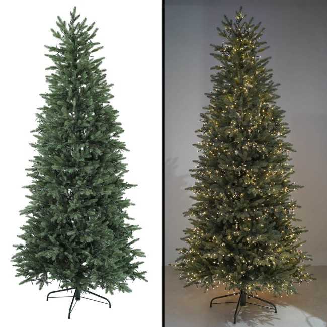 Albero di Natale Slim Verde con Luci Integrate H.180/240 cm - Deluxe Slim Led