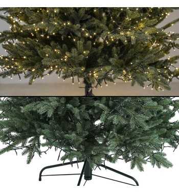 Albero di Natale Slim Verde con Luci Integrate H.180/240 cm - Deluxe Slim Led