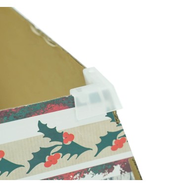 Copribase per Alberi di Natale in Cartone Ripiegabile con Fantasia Grigia