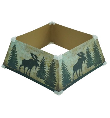 Copribase per Alberi di Natale in Cartone Ripiegabile con Fantasia Renna