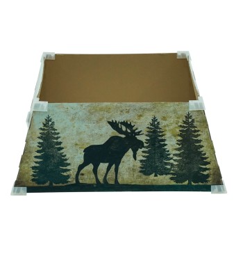 Copribase per Alberi di Natale in Cartone Ripiegabile con Fantasia Renna