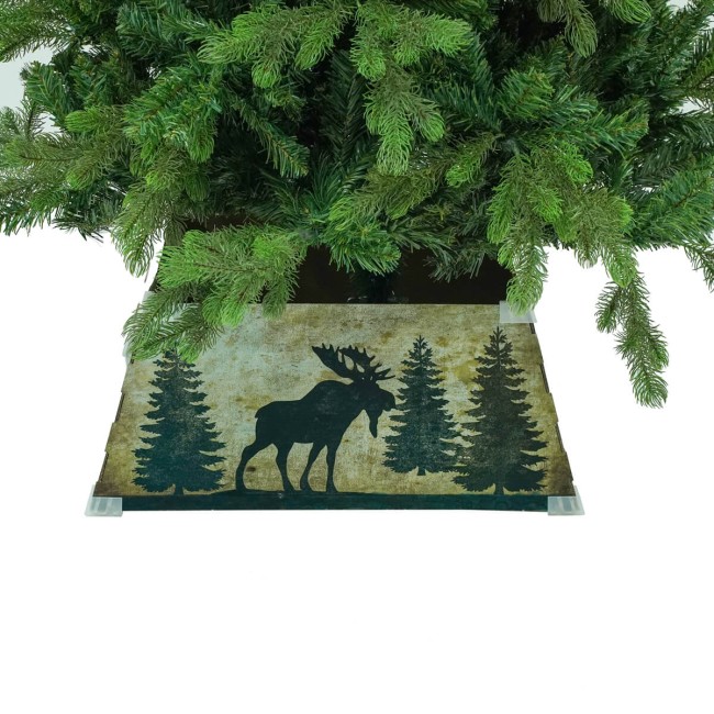 Copribase per Alberi di Natale in Cartone Ripiegabile con Fantasia Renna