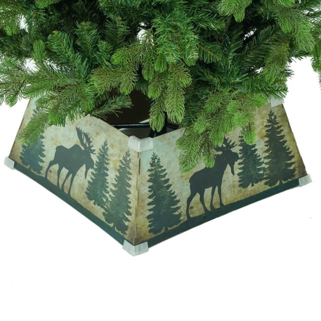 Copribase per Alberi di Natale in Cartone Ripiegabile con Fantasia Renna