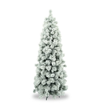 Albero di Natale Innevato ad Ombrello in Pvc H.180/240 cm Apertura ad Ombrello - Blanco Slim