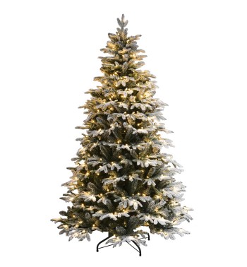 Albero di Natale Innevato con Led in Pe+Pvc H.180/240 cm Apertura ad Ombrello | Albero Realistico Artificiale con Luci Led Albero di Natale Innevato con Led in Pe+Pvc H.180/240 cm Apertura ad Ombrello | Albero Realistico Artificiale con Luci Led
