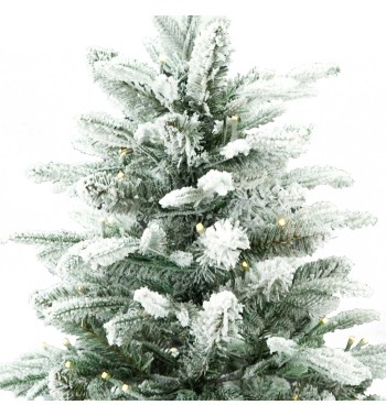 Albero di Natale Innevato con Led in Pe+Pvc H.180/240 cm Apertura ad Ombrello | Albero Realistico Artificiale con Luci Led Albero di Natale Innevato con Led in Pe+Pvc H.180/240 cm Apertura ad Ombrello | Albero Realistico Artificiale con Luci Led