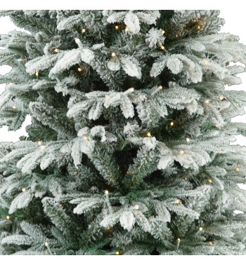 Albero di Natale Innevato con Led in Pe+Pvc H.180/240 cm Apertura ad Ombrello | Albero Realistico Artificiale con Luci Led Albero di Natale Innevato con Led in Pe+Pvc H.180/240 cm Apertura ad Ombrello | Albero Realistico Artificiale con Luci Led
