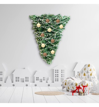Albero di Natale a Parete H.135 cm in Pvc con Apertura ad Ombrello - Giove