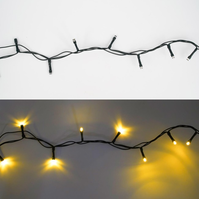 Catena Luminosa Bianco Caldo 300 Led| Cavo Verde| Funzione Memory |15 metri Uso Esterno IP44