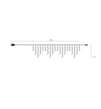 Cascata di 120 Luci LED Bianco Freddo - Pioggia Luminosa a Batteria IP44