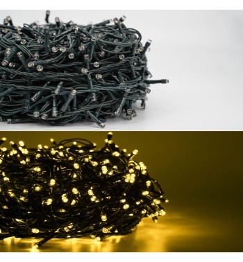 Catena Luminosa Bianco Caldo 700 Led| Cavo Verde| Funzione Memory |35 metri Uso Esterno IP44