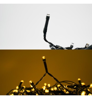 Catena Luminosa Bianco Caldo 700 Led| Cavo Verde| Funzione Memory |35 metri Uso Esterno IP44