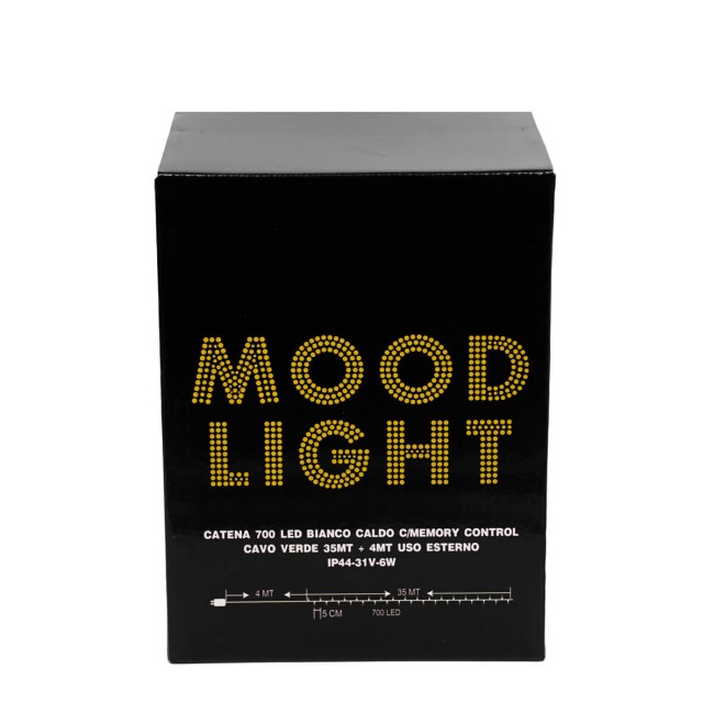 Catena Luminosa Bianco Caldo 700 Led| Cavo Verde| Funzione Memory |35 metri Uso Esterno IP44