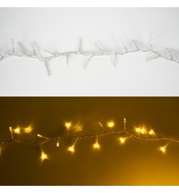Catena Luminosa Bianco Caldo 2000 Led| Cavo Trasparente| Funzione Memory |46 metri Uso Esterno IP44