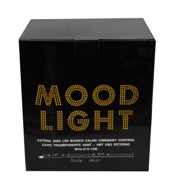 Catena Luminosa Bianco Caldo 2000 Led| Cavo Trasparente| Funzione Memory |46 metri Uso Esterno IP44