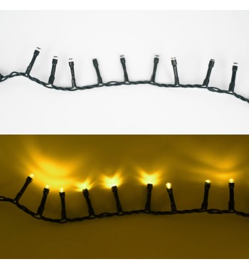 Catena Luminosa Bianco Caldo 2000 Led| Cavo Verde| Funzione Memory |46 metri Uso Esterno IP44