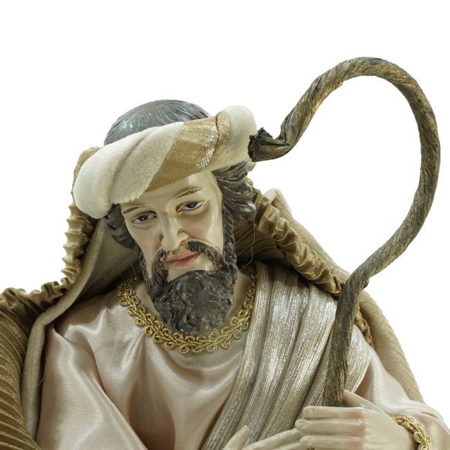 Natività in Poliresina e Tessuto 8 Pz. H.40 cm