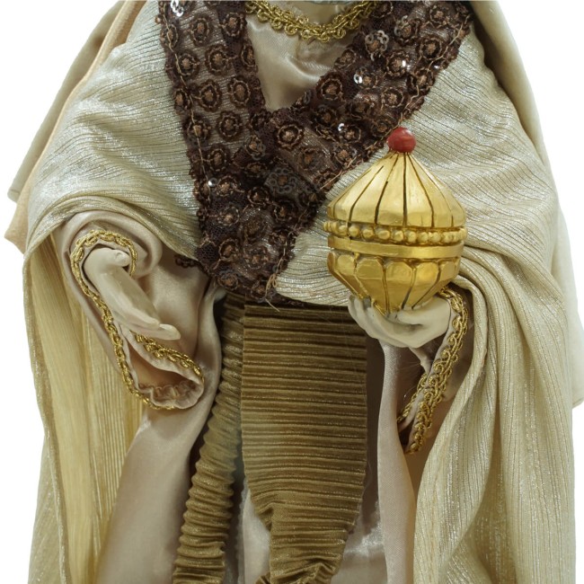 Natività in Poliresina e Tessuto 8 Pz. H.40 cm