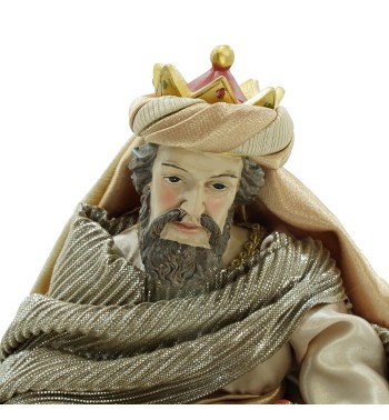 Natività in Poliresina e Tessuto 8 Pz. H.40 cm