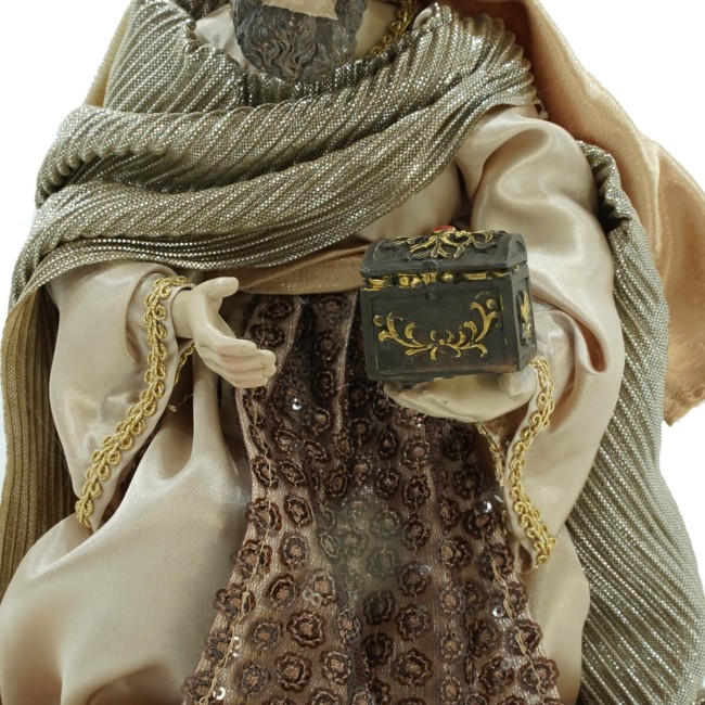 Natività in Poliresina e Tessuto 8 Pz. H.40 cm