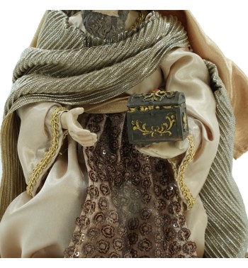 Natività in Poliresina e Tessuto 8 Pz. H.40 cm