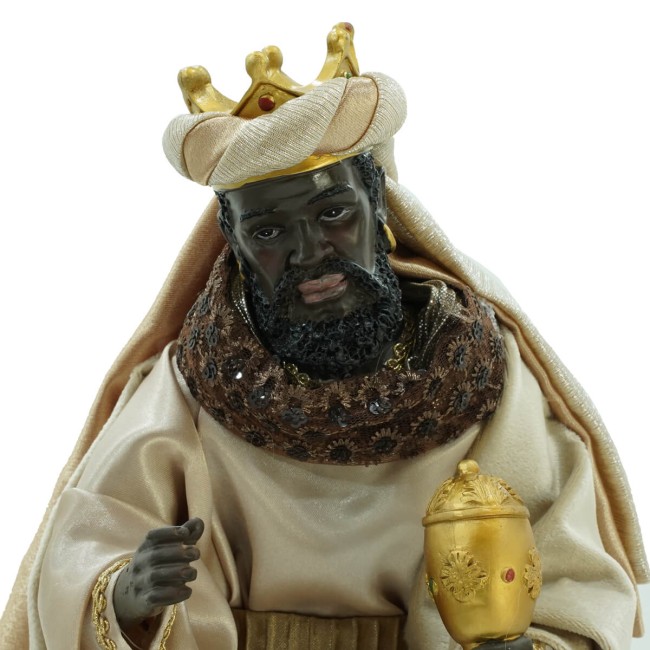 Natività in Poliresina e Tessuto 8 Pz. H.40 cm