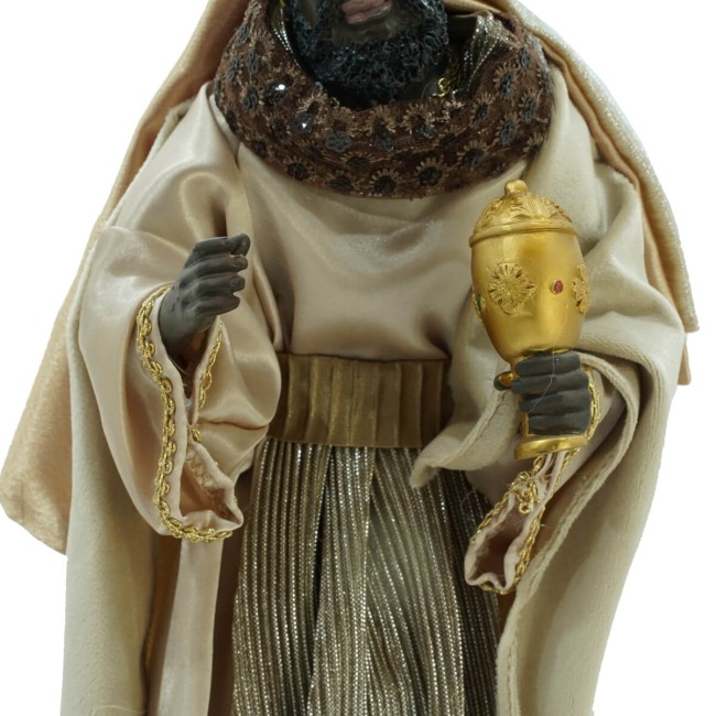 Natività in Poliresina e Tessuto 8 Pz. H.40 cm