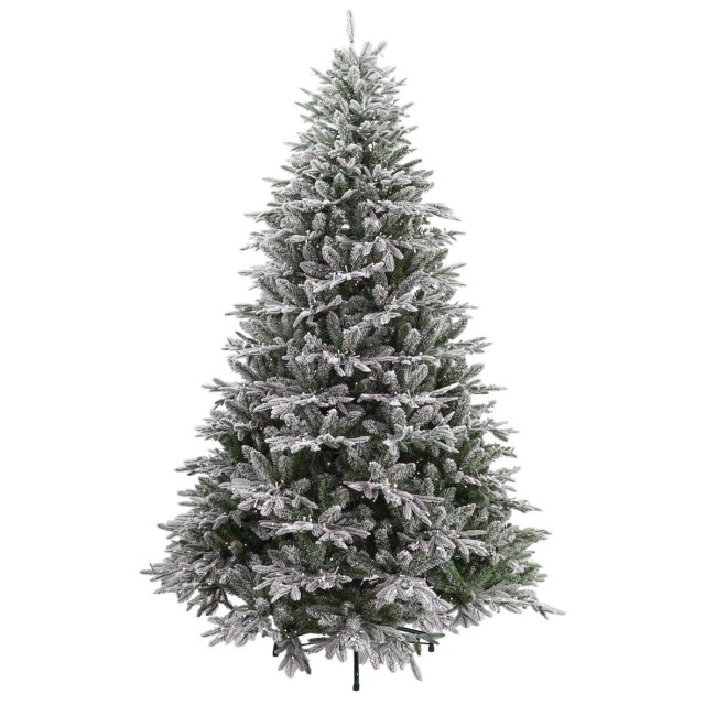 Albero di Natale Innevato con Led in Pe+Pvc H.150/300 cm Apertura ad Ombrello - Canada Lux
