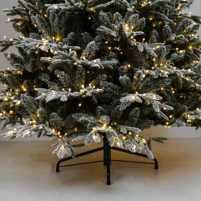 Albero di Natale Innevato con Led in Pe+Pvc H.150/300 cm Apertura ad Ombrello - Canada Lux