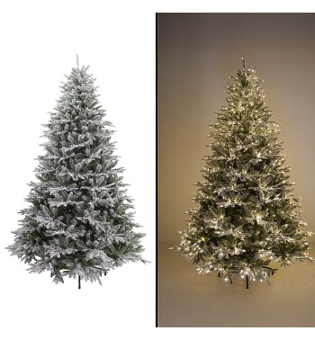 Albero di Natale Innevato con Led in Pe+Pvc H.150/300 cm Apertura ad Ombrello - Canada Lux Albero di Natale Innevato con Led in Pe+Pvc H.150/300 cm Apertura ad Ombrello - Canada Lux