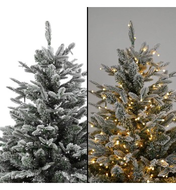 Albero di Natale Innevato con Led in Pe+Pvc H.150/300 cm Apertura ad Ombrello - Canada Lux Albero di Natale Innevato con Led in Pe+Pvc H.150/300 cm Apertura ad Ombrello - Canada Lux