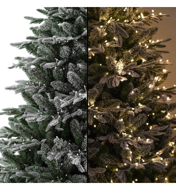 Albero di Natale Innevato con Led in Pe+Pvc H.150/300 cm Apertura ad Ombrello - Canada Lux Albero di Natale Innevato con Led in Pe+Pvc H.150/300 cm Apertura ad Ombrello - Canada Lux