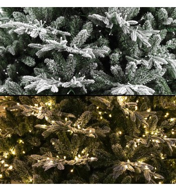 Albero di Natale Innevato con Led in Pe+Pvc H.150/300 cm Apertura ad Ombrello - Canada Lux Albero di Natale Innevato con Led in Pe+Pvc H.150/300 cm Apertura ad Ombrello - Canada Lux