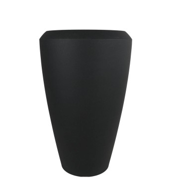 Vaso Alto in HDPE Nero, Design Cilindrico Moderno per Interno ed Esterno Vaso Alto in HDPE Nero, Design Cilindrico Moderno per Interno ed Esterno