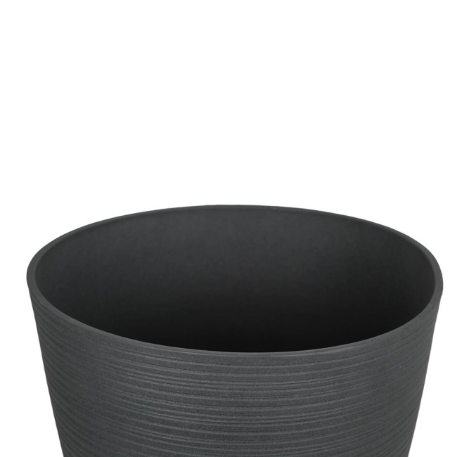 Vaso Grigio in Poliresina e Polvere di Pietra, Uso Interno ed Esterno con Foro di Drenaggio