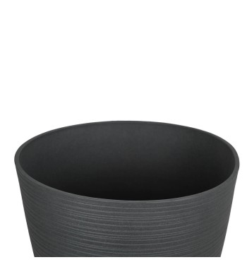 Vaso Grigio in Poliresina e Polvere di Pietra, Uso Interno ed Esterno con Foro di Drenaggio Vaso Grigio in Poliresina e Polvere di Pietra, Uso Interno ed Esterno con Foro di Drenaggio
