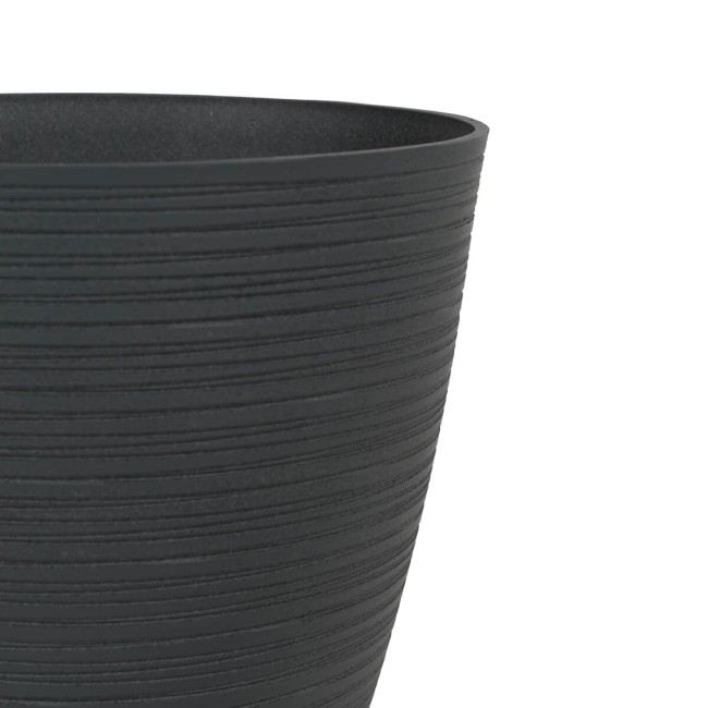 Vaso Grigio in Poliresina e Polvere di Pietra, Uso Interno ed Esterno con Foro di Drenaggio