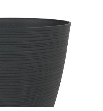 Vaso Grigio in Poliresina e Polvere di Pietra, Uso Interno ed Esterno con Foro di Drenaggio Vaso Grigio in Poliresina e Polvere di Pietra, Uso Interno ed Esterno con Foro di Drenaggio