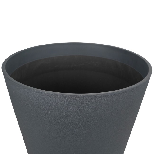 Vaso Grigio Metallizzato in Poliresina e Polvere di Pietra, Uso Interno ed Esterno