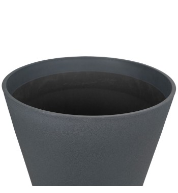 Vaso Grigio Metallizzato in Poliresina e Polvere di Pietra, Uso Interno ed Esterno Vaso Grigio Metallizzato in Poliresina e Polvere di Pietra, Uso Interno ed Esterno