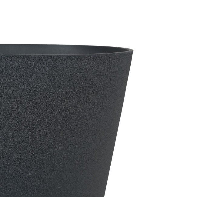 Vaso Grigio Metallizzato in Poliresina e Polvere di Pietra, Uso Interno ed Esterno