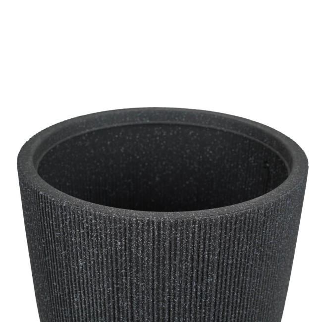Vaso Nero in Poliresina Mista a Polvere di Pietra, Uso Interno ed Esterno