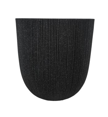 Vaso Nero in Poliresina Mista a Polvere di Pietra, Uso Interno ed Esterno Vaso Nero in Poliresina Mista a Polvere di Pietra, Uso Interno ed Esterno