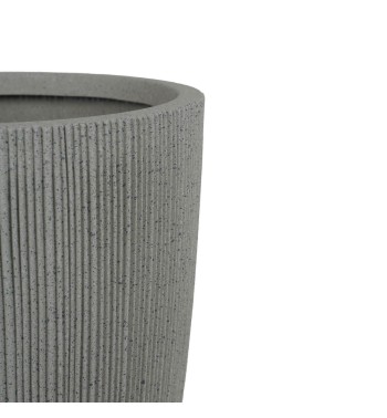 Vaso in HDPE Beige con Finitura a Righe, Eleganza per Interni ed Esterni Vaso in HDPE Beige con Finitura a Righe, Eleganza per Interni ed Esterni